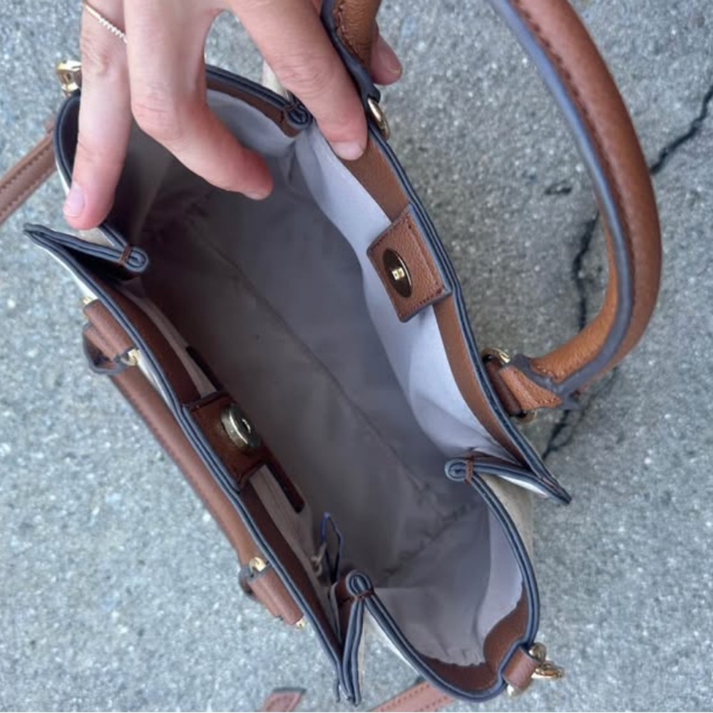 Nine West Tan and Brown Tote Bag